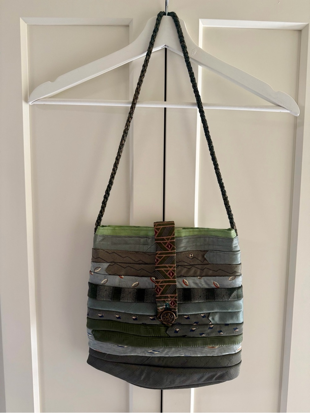 Shoulder bag - Artisan made in Humboldt, CA from gorgeous silk neckties - Picture 1 of 5